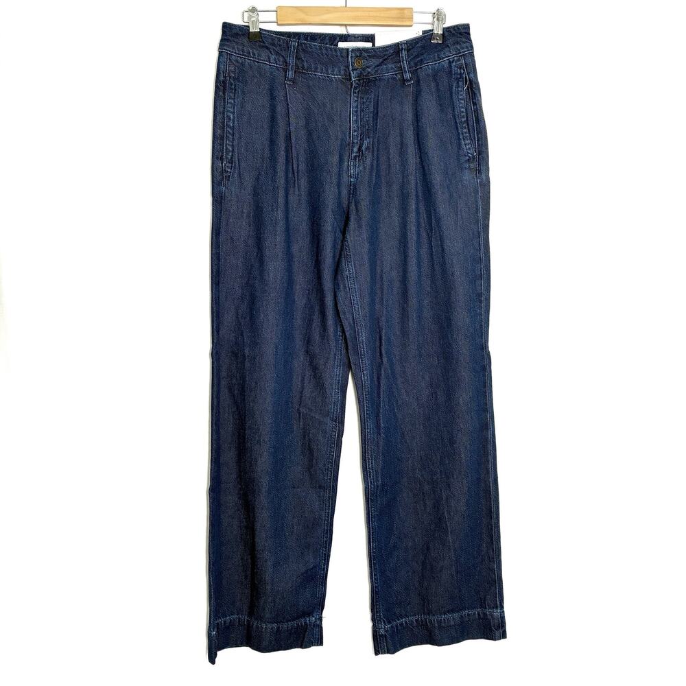 Liz Claiborne Wide Leg Trouser Dark Wash Soft Denim High Rise NWT Womens 6